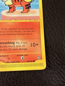 Pokemon Aquapolis Growlithe Common Card #80/147 E-Series 2 - Image 4