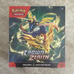 Pokemon Crown Zenith Booster Box 6 Boosters Trading Card Game Sealed - Image 1