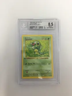 Caterpie #45 Pokemon 1999 Base 1st Edition Shadowless Thick Stamp Beckett 9 C - Image 2