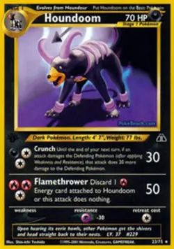 Houndoom - 23/75 - Rare - 1st Edition - Neo Discovery #23 Pokemon TCG - Image 1
