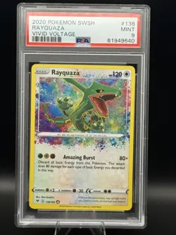RAYQUAZA 2020 POKEMON VIVID VOLTAGE AMAZING RARE 138/185 PSA 9 - Image 1