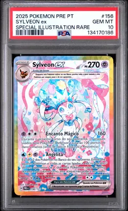 2025 POKEMON PORTUGUESE PRE PT-PRISMATIC EVOLUTIONS #156 SYLVEON EX PSA 10 - Image 1