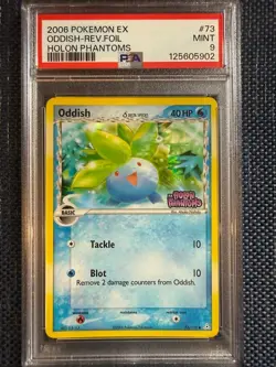 Oddish 73 PSA 9 Holon Phantoms Reverse Foil 2006 Pokemon EX Mint stamped pokemon - Image 1