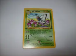 Pokemon ERROR 1st Edition "d" Butterfree Jungle 33/64 Misprint LP Free Shipping - Image 1