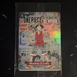 Bandai Namco One Piece CCG Monkey.D.Luffy US Voyage Promo Full Art Holo Card - Image 1