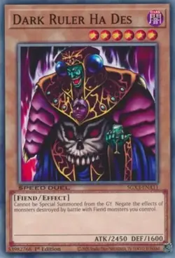 Dark Ruler Ha Des - SGX3-ENA11 - Common - 1st Edition Near Mint Yugioh Card - Image 1