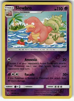 Slowbro 49/145 SM - Guardians Rising LP Pokemon Card TCG - Image 1