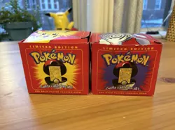 Pikachu and Poliwhirl 23K Gold Plates Trading Card From Burger King 1999 Sealed - Image 2