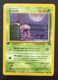 1st Edition Grimer 48/62 Fossil Set - Common Pokemon Card - NM/Mint - Image 1