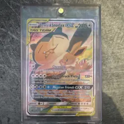 Eevee & Snorlax GX SM169 TAG TEAM GX Holo Pokemon TCG Card Stock - Image 1