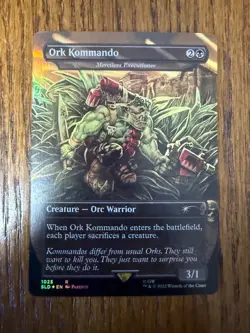 BORDERLESS FOIL SECRET LAIR Ork Kommando, Merciless Executioner NM MTG - Image 1