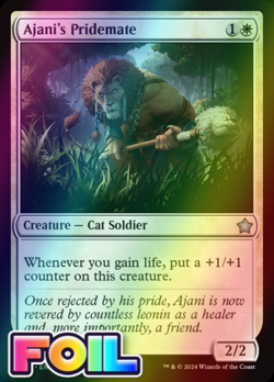 x1 Ajani's Pridemate FDN Foundations MTG 135 FOIL UNCOMMON M/NM 1x - Image 1