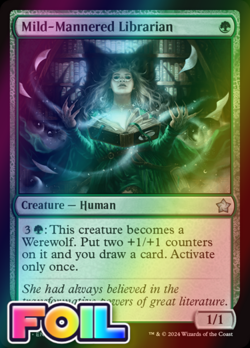 x1 Mild-Mannered Librarian FDN Foundations MTG 228 FOIL UNCOMMON M/NM 1x - Image 1