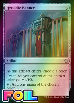 x1 Heraldic Banner FDN Foundations MTG 254 FOIL UNCOMMON M/NM 1x - Image 1