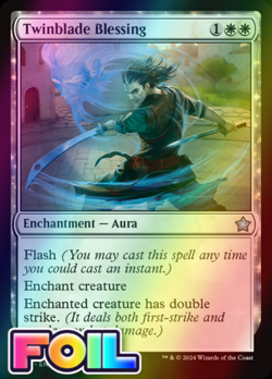 x1 Twinblade Blessing FDN Foundations MTG 26 FOIL UNCOMMON M/NM 1x - Image 1