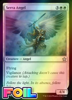 x1 Serra Angel FDN Foundations MTG 147 FOIL UNCOMMON M/NM 1x - Image 1
