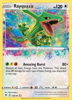 Rayquaza (138/185) Amazing Rare | Pokemon TCG SWSH Vivid Voltage | Near Mint - Image 1