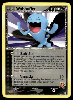 Pokemon TCG Team Rocket Returns #47/109 Rocket's Wobbuffet LP - Image 1