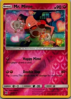 POKEMON MR. MIME REVERSE HOLO 43/68 HIDDEN FATES NM CONDITION - Image 1