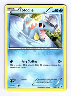 Totodile XY - Phantom Forces #15 (2014) Common NM Pokemon - Image 1