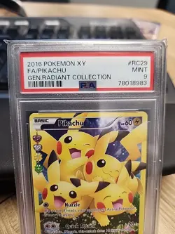 2016 POKEMON XY GENERATIONS RADIANT COLL #RC29 FULL ART/PIKACHU PSA 9 - Image 2