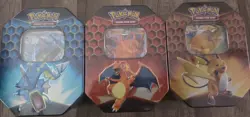 Pokemon Hidden Fates Tin Charizard Raichu Gyarados Setof3 Factory Sealed 🔥💧⚡ - Image 1