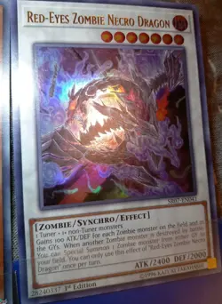 Yu-Gi-Oh! Red-Eyes Bundle – 1st Ed Zombie Necro Dragon Black Metal Dragon + Pin - Image 4