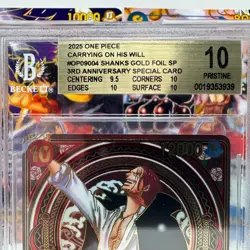 2025 ONE PIECE ENG OP13 CARRYING ON HIS WILL SHANKS GOLD SP OP09-004 PSA BGS 10 - Image 3