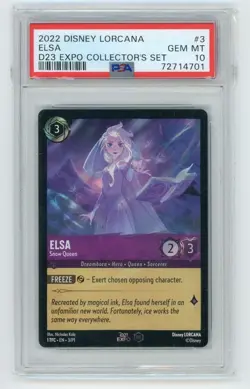 2022 DISNEY LORCANA PROMO D23 EXPO COLLECTOR'S SET #3 ELSA PSA 10 - Image 1