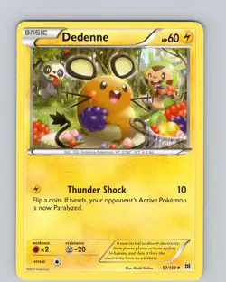 Pokemon TCG Dedenne XY BREAKthrough 57/162 Regular Uncommon Card Played LP - Image 1