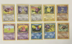 Pokemon 1st Edition Jungle/Fossil 10 Card Lot LP No Duplicates - Image 1