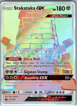 Stakataka GX (Secret) 176/168 SM - Celestial Storm - Pokemon Card - NM - Image 1