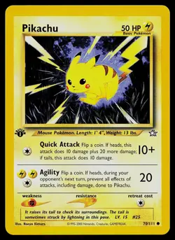 Pokemon Card - Pikachu Neo Genesis 70/111 Common 1st Edition - Image 1