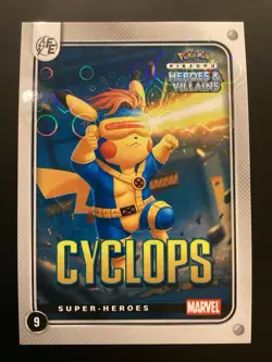 Electric Pikachu Heroes and Villains #9 - CYCLOPS - Laser Holo - Pokemon - Image 1