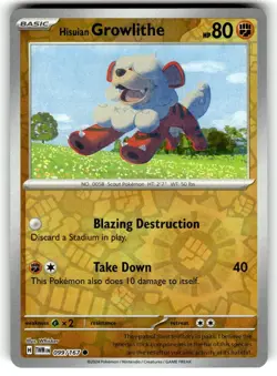 Pokemon - Hisuian Growlithe 099/167 - Reverse Holo - Twilight Masquerade - NM - Image 1