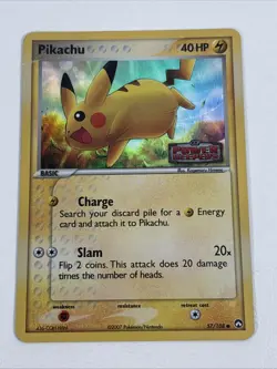 Pokemon - REVERSE HOLO - Pikachu 57/108 Power Keepers Stamped - Image 1