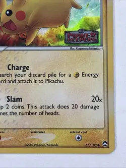 Pokemon - REVERSE HOLO - Pikachu 57/108 Power Keepers Stamped - Image 5
