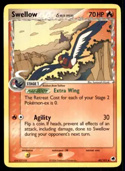 2006 EX - Dragon Frontiers Swellow Stage 1/Uncommon #40 - Image 1