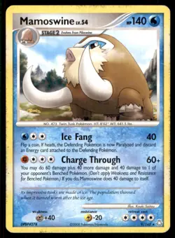 2008 Diamond & Pearl - Legends Awakened Mamoswine Stage 2/Rare Holo #9 - Image 1