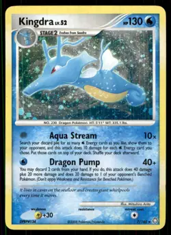 2008 Diamond & Pearl - Legends Awakened Kingdra Stage 2/Rare Holo #7 - Image 1