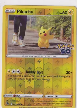 Pikachu 027/078 Pokemon GO Reverse Holo - Image 1