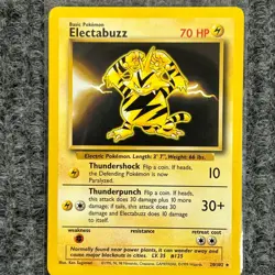 Vintage Pokemon Base Set Electabuzz 20/102 Rare LP - Image 1