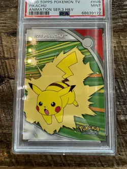 2000 Topps Pokemon TV # 25 HV6 Pikachu Animation Series 3 💎PSA 9 MINT💎 - Image 2
