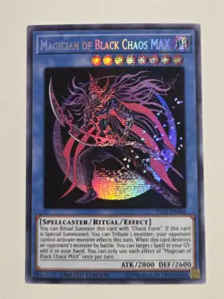 Magician of Black Chaos MAX TN19-EN002 Prismatic Secret Rare Yugioh + Chaos Form - Image 2