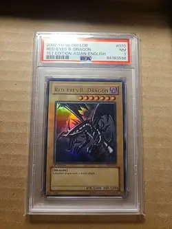 2002 YuGiOh! Red Eyes Black Dragon LOB-070 PSA 7 1st Edition Asian English - Image 1