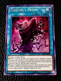 Vampire’s Desire DASA-EN008 Yugioh Unlimited Edition (New) Secret Rare - Image 1