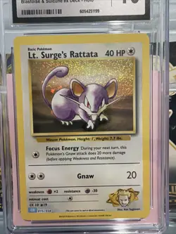 Lt. Surge’s Rattata Pokemon Trading Card Game Classic 015/034 CGC GEM MINT 10 - Image 2
