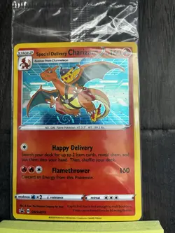 Special Delivery Charizard Pokemon Center Promo Card Holo (SWSH075) - SEALED - Image 2