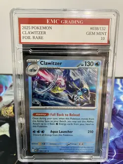 CLAWITZER 2025 RARE FOIL #38/132 Pokemon Card GRADED 10 TCG CCG - Image 1