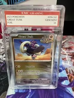 GREAT TUSK 096/162 FOIL Pokemon 2023 Card GRADED 10 MINT TCG CCG - Image 1